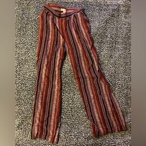 Band of Gypsies Burgundy and Cream Striped Pants